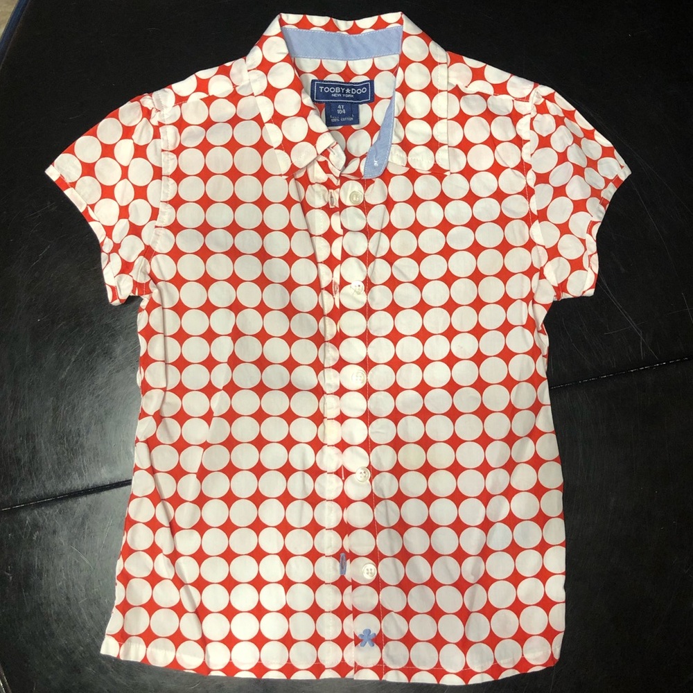 Girls 4t boutique red and white dot shirt